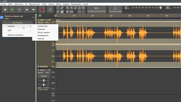 Efectos en tiempo real en Audacity